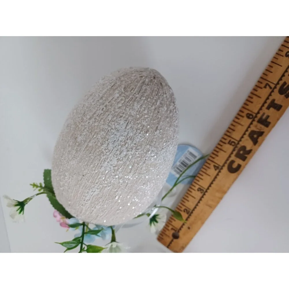 NEW Ashland Set of 2 Bunnies & Blooms Egg Ornament Easter‎ Crafts